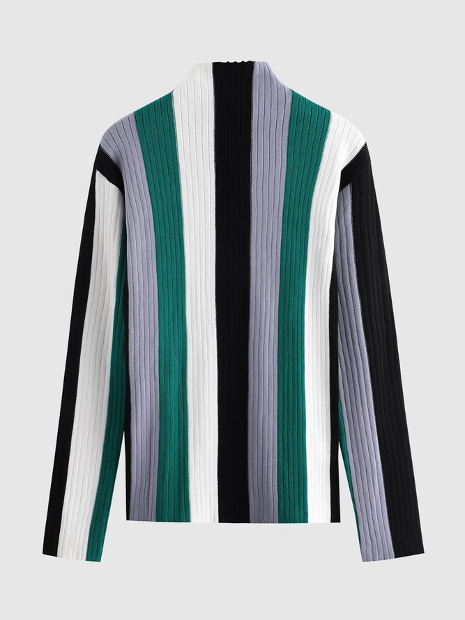 Langarm Eleganter Pullover mit Streifen