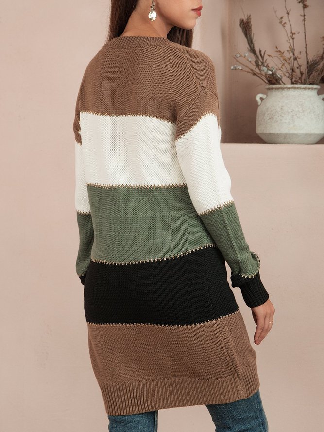 Grün Rundhals Lässig Normal Pullover