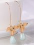 Damen Zucht Orchidee Blume Graugrün Perle Ohrring Haken Baumeln Braut