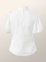 Unifarben Stehkragen Elegant Regelmäßige Passform Bluse