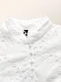 Unifarben Stehkragen Elegant Regelmäßige Passform Bluse