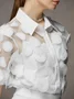 Elegant Regelmäßige Passform Hemdkragen Kurzarm Bluse Enthält keine inneren Tragen