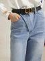 Täglich Regelmäßige Passform Denim Lässig Unifarben Jeans