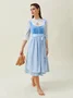 Elegant Samt Spitze Geblümt Dirndl Kleid drei St.