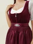 Elegant Samt Polka Dots Dirndl Kleid drei St.