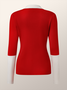 Puffärmel Farbblock Elegant Pullover Bluse