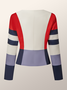 Urban Farbblock V-Ausschnitt Jacke