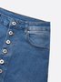 Schnalle Lässig Denim Glatt Jeans