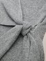 Einfach Langarm Unifarben Kreuzhals Pullover Mantel