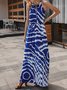 V-Ausschnitt Strand Batik Kleid mit Farbverlauf