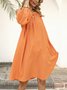 Orange Schulterfrei Rundhals Normal Kleider