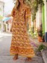 Gelb Baumwolle Ethnisch Print Ethnisch Kleider