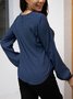 Blau Unifarben Baumwollmischung Urlaub Paneeliert Blusen & Shirts