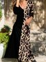 Leopard Elegantes Kleid mit V-Ausschnitt