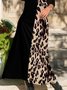 Leopard Elegantes Kleid mit V-Ausschnitt