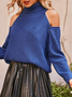 Perforierter Eleganter Pullover mit Langarm für Herbst