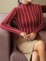 Stehkragen Eleganter Pullover für Damen mit Hoher Dehnung