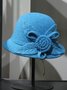 Damen Retro Eleganter Hut mit Blume Print
