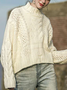 Langarm Einfarbiger Pullover mit Hochem Kragen