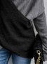 Regelmäßige Passform Pullover mit Langarm in Unifarben
