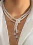 Retro Trend Perle Quaste Halskette