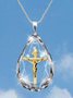 Kristall Religiös Kreuz Jesus Halskette