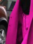 Reverskragen Weit Urban Unifarben Langarm Mantel