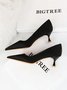 Damen minimalistisch Weinglas Absatz Flach Pumps