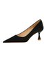 Damen minimalistisch Weinglas Absatz Flach Pumps