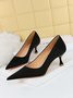 Damen minimalistisch Weinglas Absatz Flach Pumps