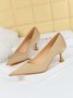 Damen minimalistisch Weinglas Absatz Flach Pumps