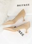 Damen minimalistisch Weinglas Absatz Flach Pumps