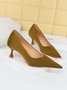 Damen minimalistisch Weinglas Absatz Flach Pumps
