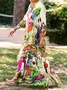 Urban Schalkragen Weit Abstrakt Kleid
