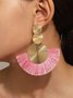 1 Paar Bohemien übertrieben Metall Kreis Troddel Fallen Ohrringe