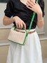 minimalistisch Mini Stroh Tasche Urlaub Handtasche Mit Umhängetasche Gurt