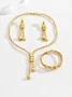 4 Stück/Set Elegant Galvanisiert 24K Golden Schmuck Set