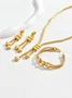 4 Stück/Set Elegant Galvanisiert 24K Golden Schmuck Set