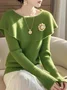 Weit Elegant Pullover Mit Brosche