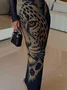 Elegant Tiger Print Stehkragen Maxikleid