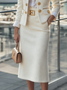 Elegant Unifarben Midi Rock