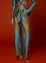 Elegant Zufälliger Druck Hose mit Weitem Bein