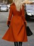 Elegant Langarm Unifarben Mantel
