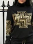 Lässig Geometrisch Print Rollkragen  Sweatshirt