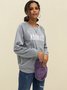 Grau Langarm Baumwollmischung Unifarben Paneeliert Shirts & Blusen&Shirts