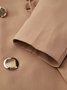 Elegant Langarm Unifarben Revers Regelmäßige Passform Mantel