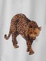 Leopard Langarm Tägliche Bluse mit Hemdkragen