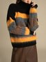 Streifen Normal Pullover für Arbeit mit Langarm