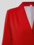 Elegant Langarm Unifarben Revers Regelmäßige Passform Mantel