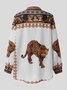 Leopard Langarm Tägliche Bluse mit Hemdkragen